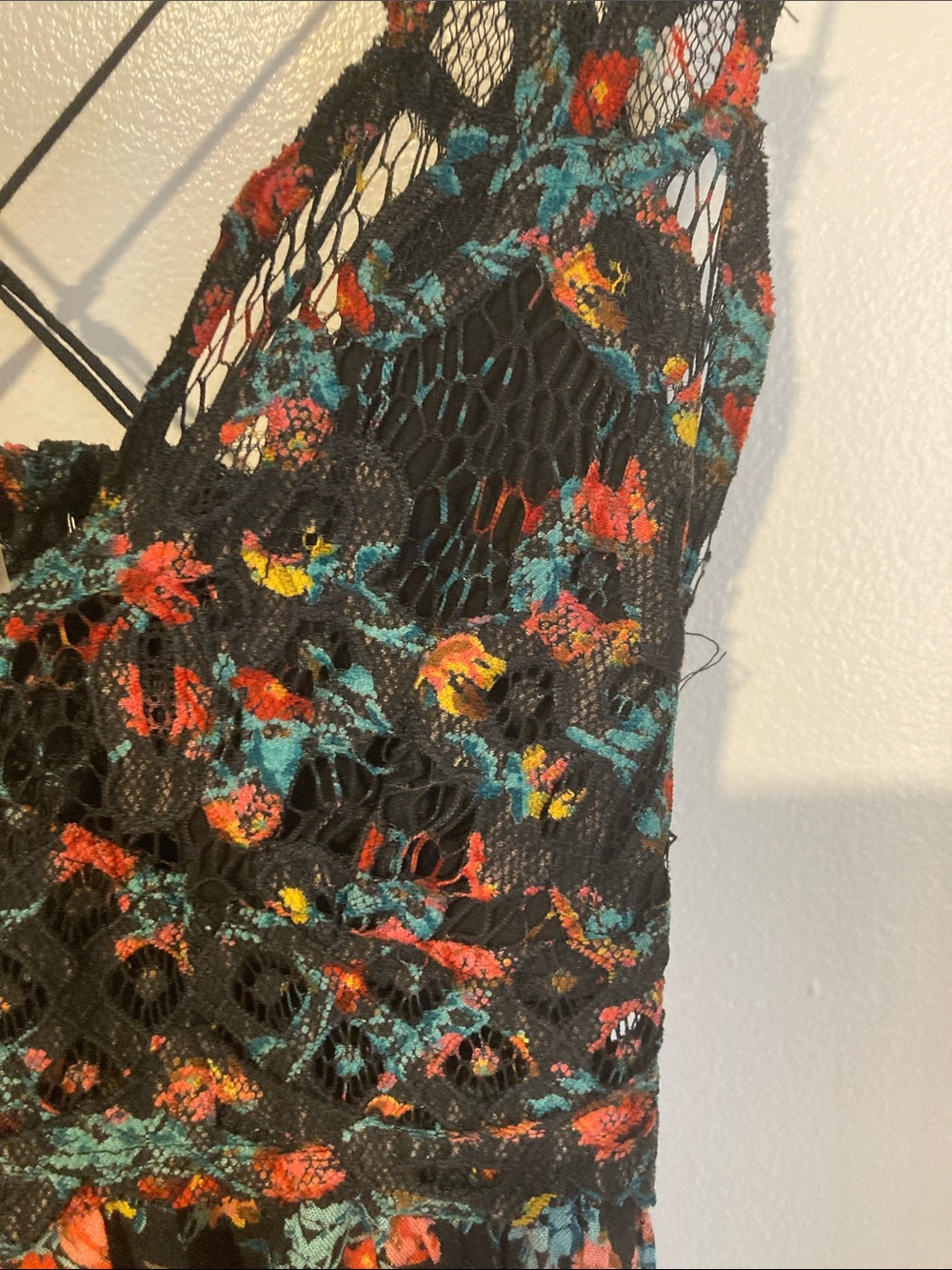 Black Floral Spaghetti Strap Sundress - Picture 3 of 4